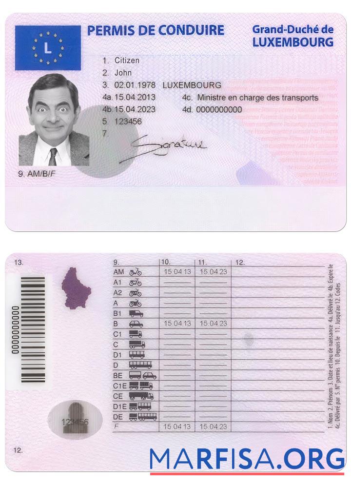 Luxemburg Führerschein Design