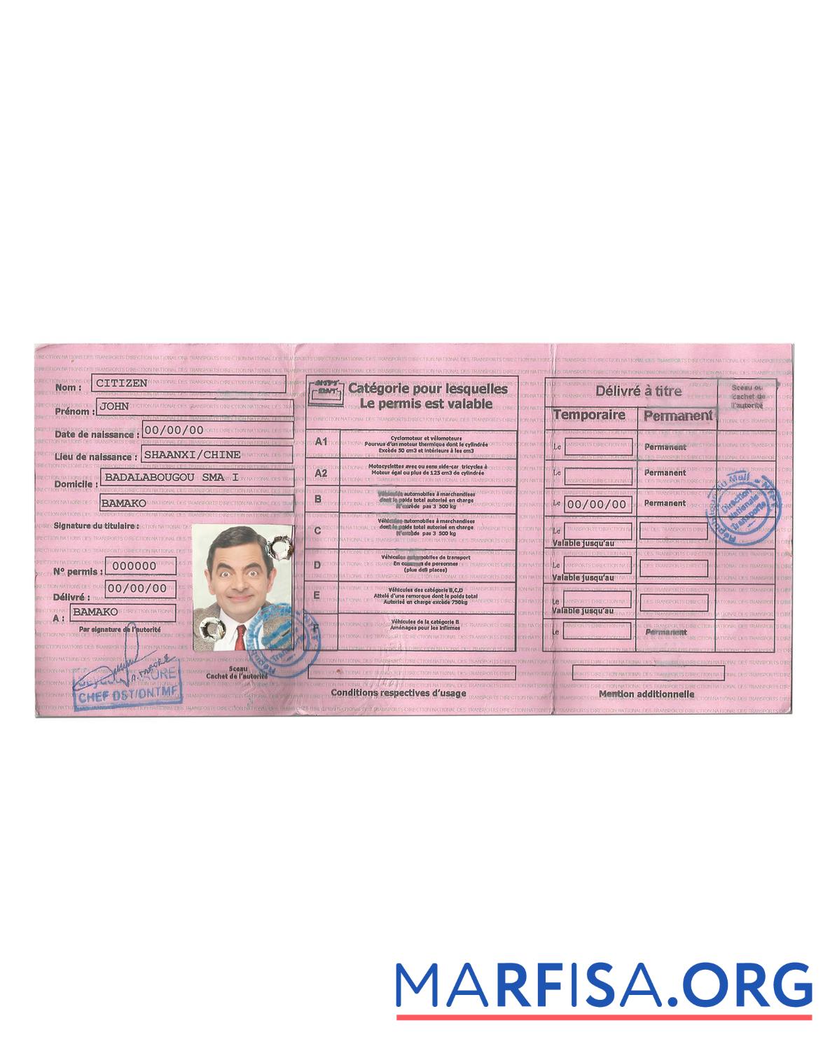 Mali Führerschein Probe