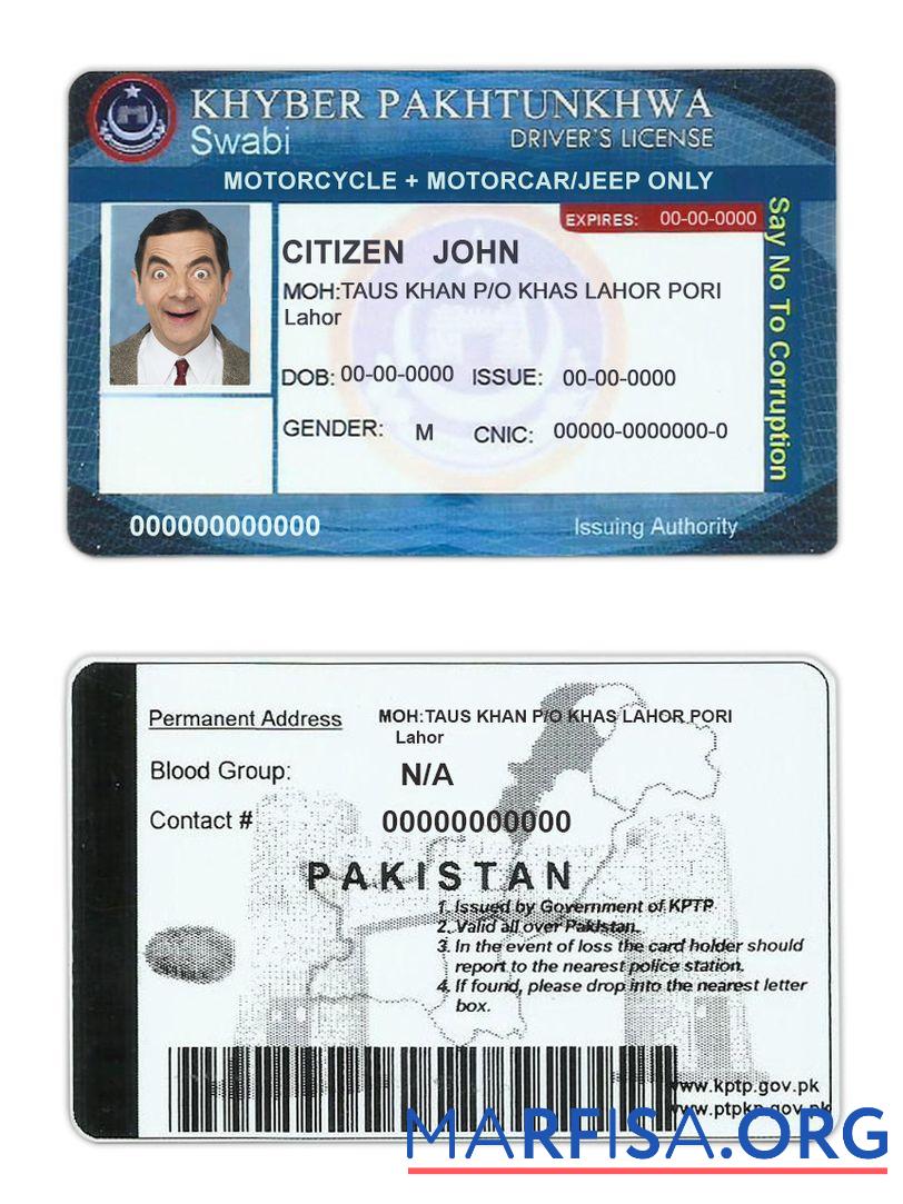 Pakistan driver Lizenz Mockup