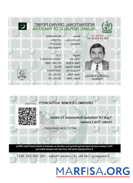 Pakistan international Führerschein 2022 Gegenwärtig Mockup