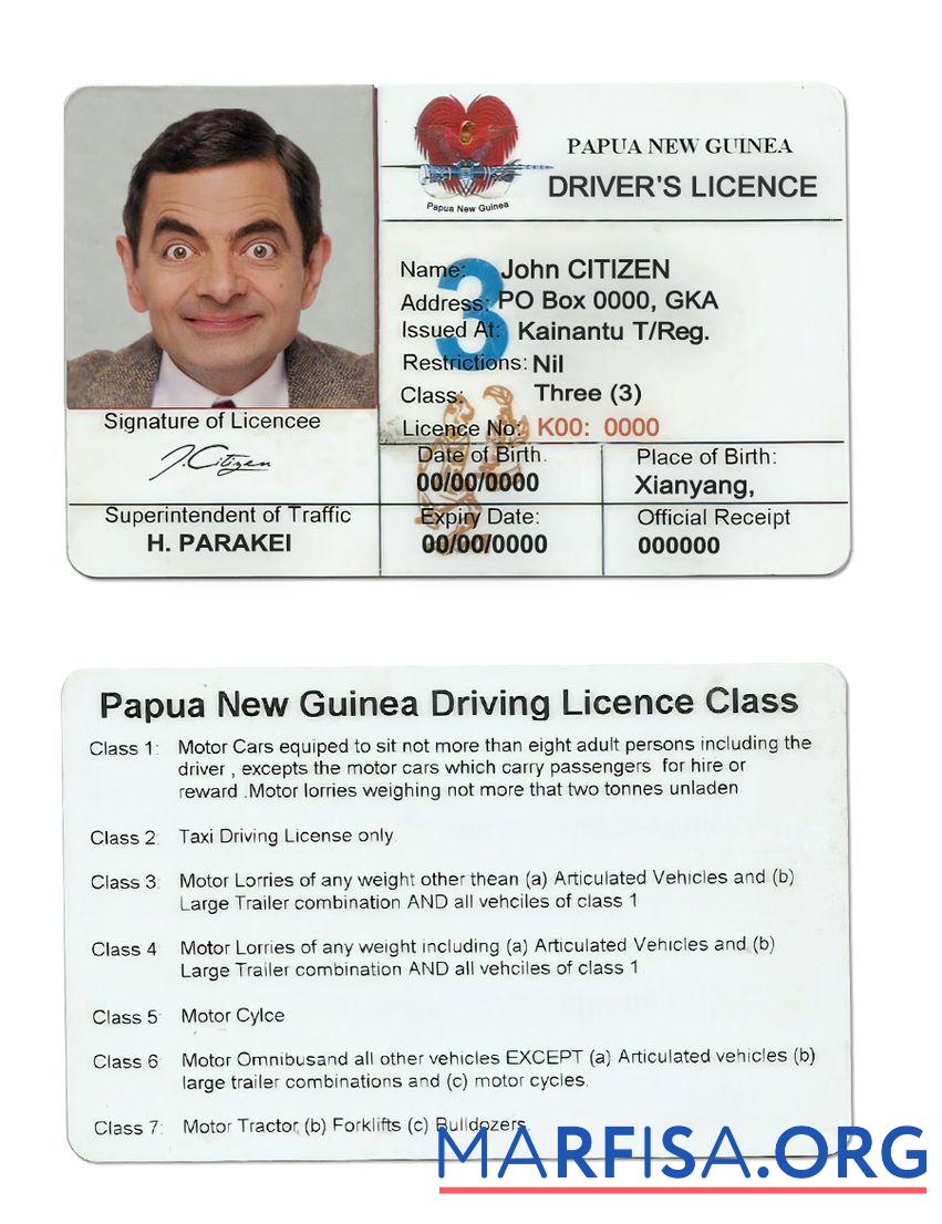 Papua-Neuguinea Führerschein Vorschau