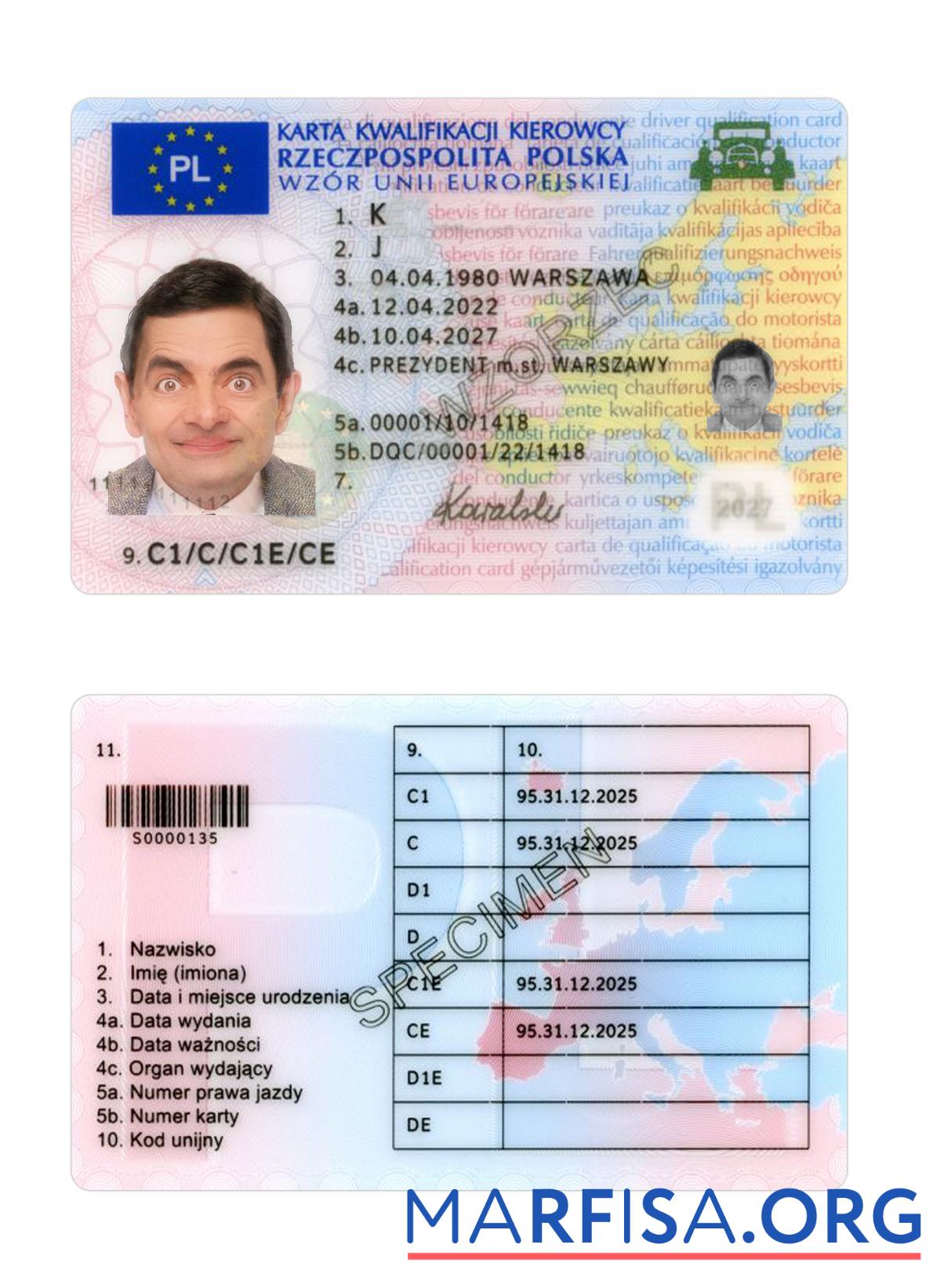Polen Führerschein 2022 Gegenwärtig Probe