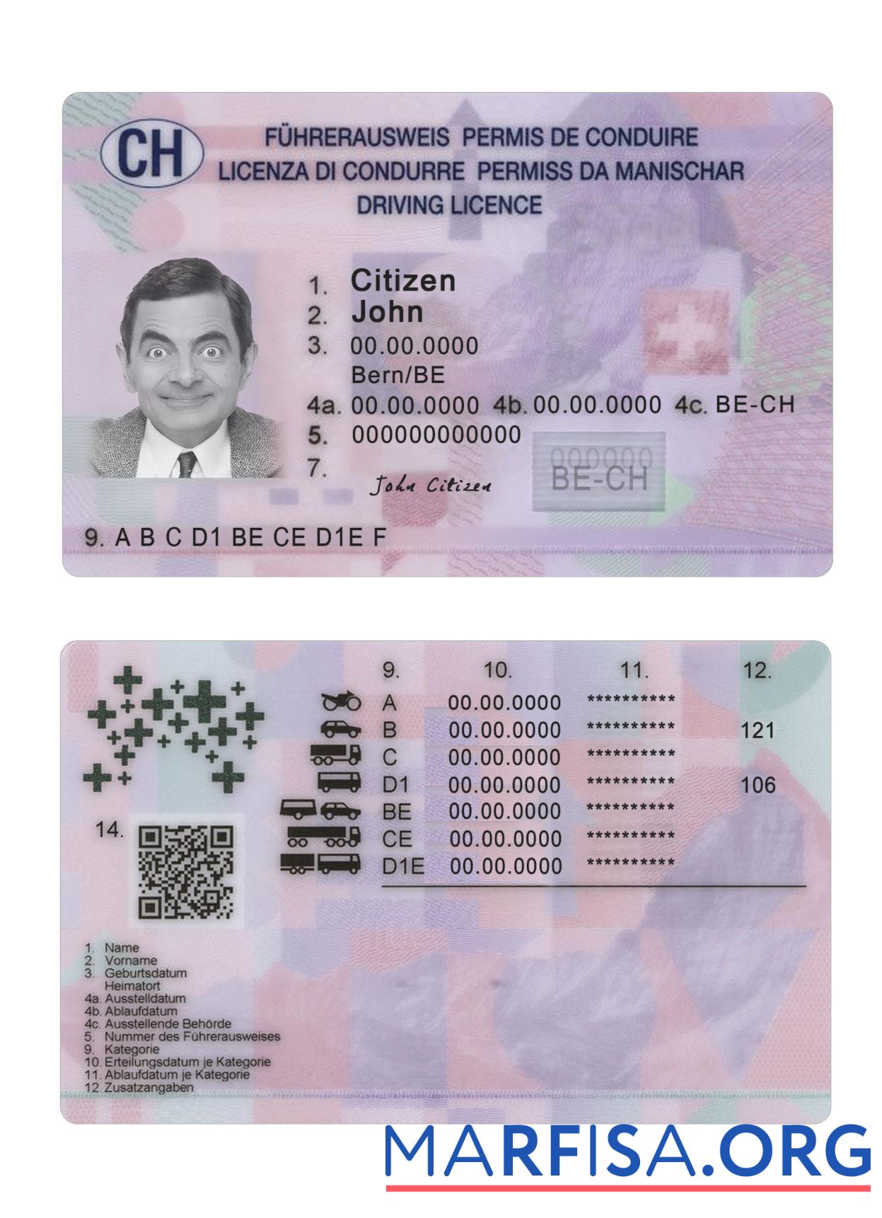 Schweiz Führerschein 2023 Gegenwärtig Mockup