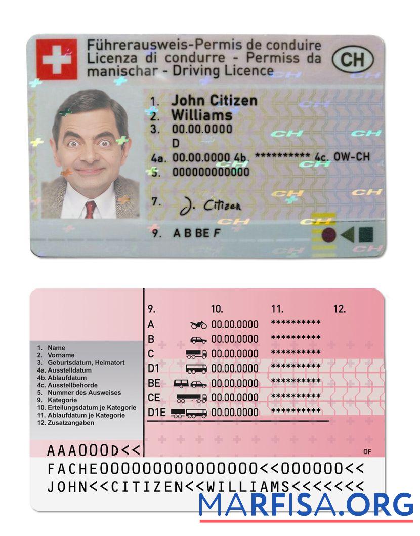 Schweiz Führerschein Mockup