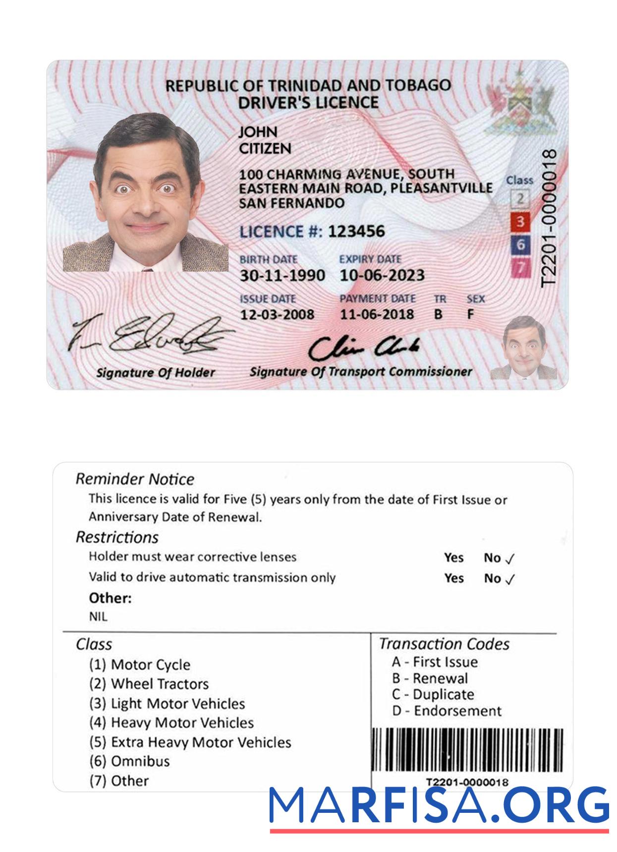 Trinidad und Tobago Führerschein Vorschau