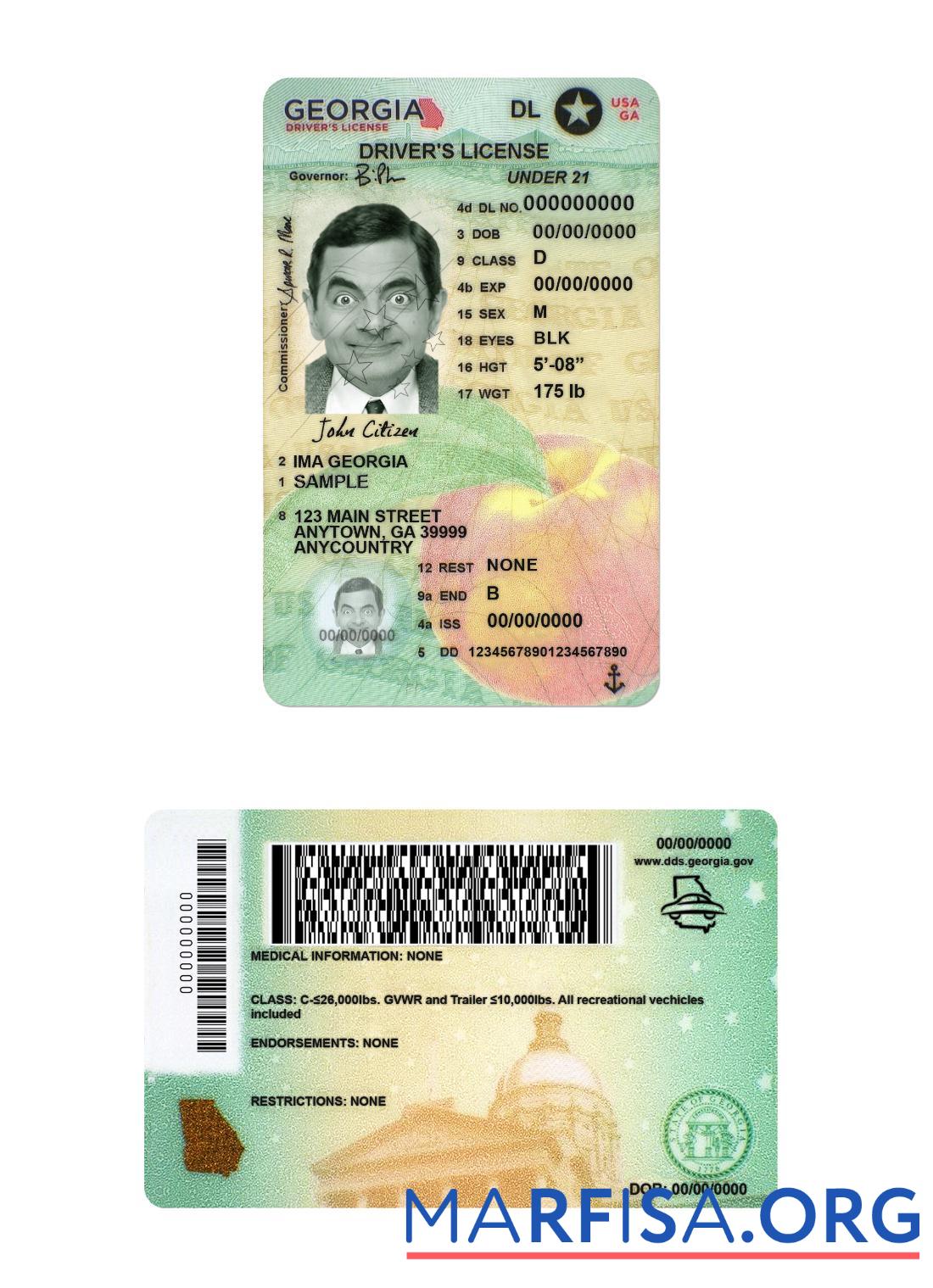 USA Georgien Führerschein under 21 Probe