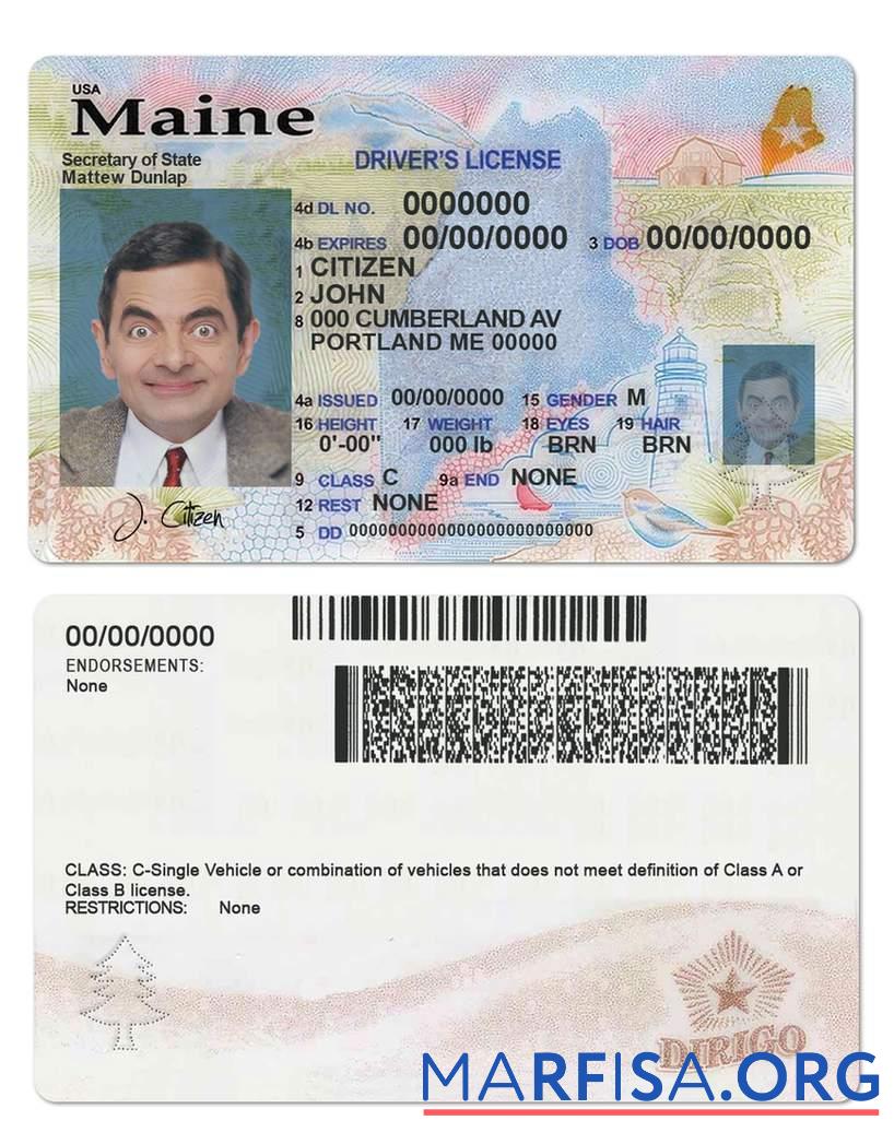 USA Maine state Führerschein (2019 ΓÇô Gegenwärtig) Vorschau