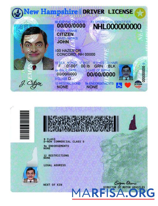 USA Neu Hampshire Führerschein Probe
