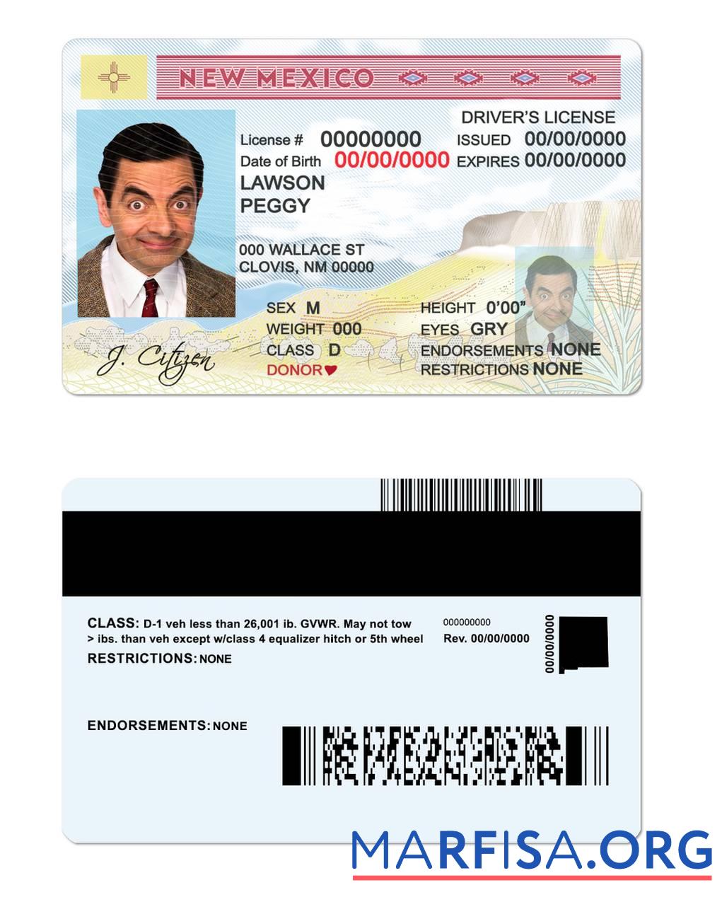 USA State Neu Mexiko Führerschein Design