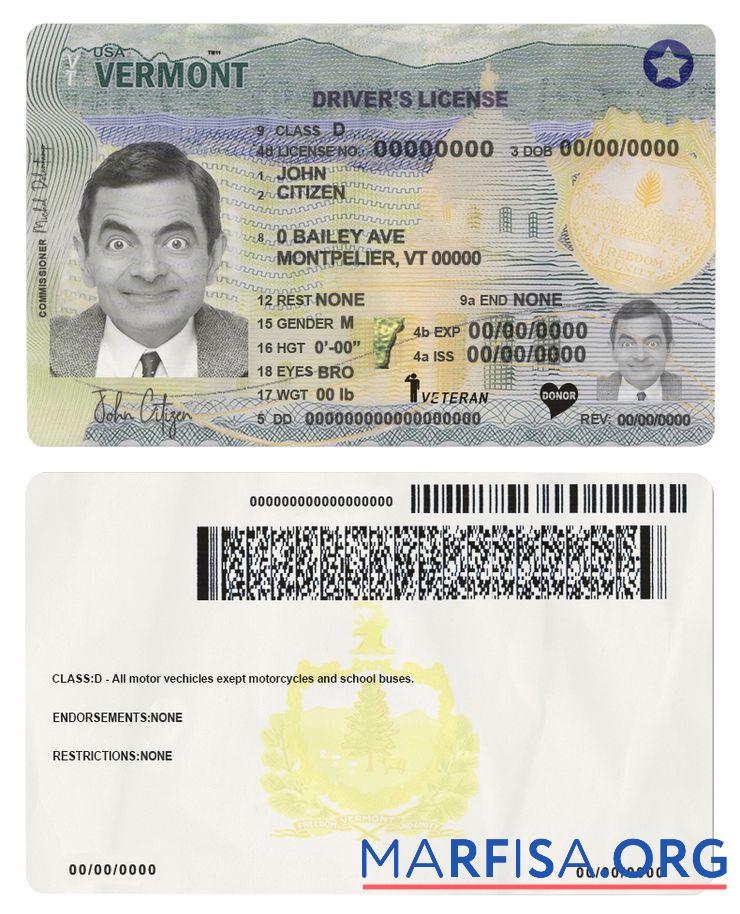 USA Vermont Führerschein (2019 ΓÇô Gegenwärtig) Vorschau