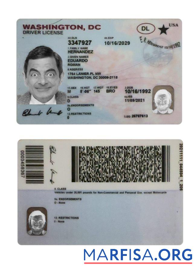 USA Washington DC Führerschein Probe