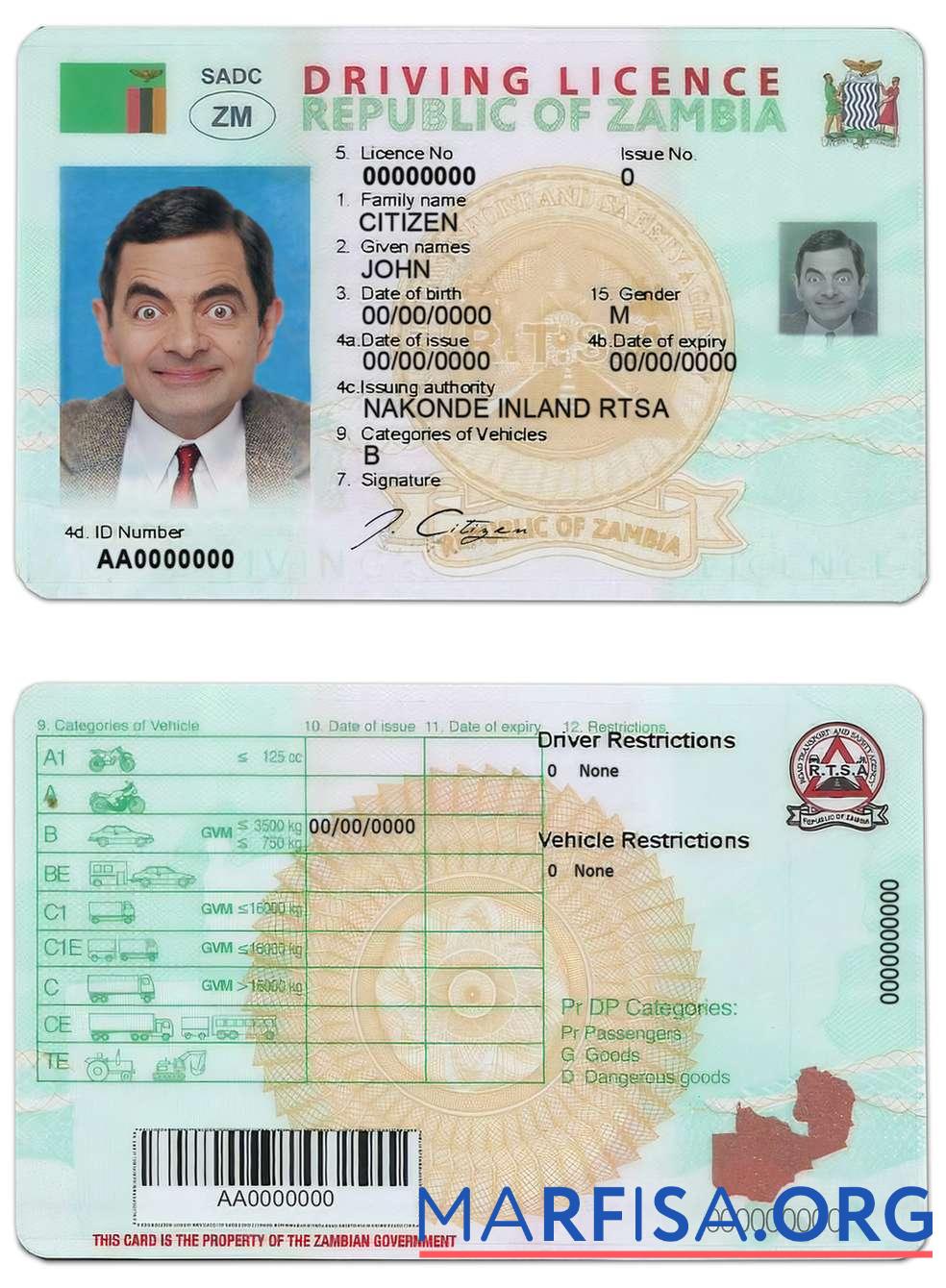 Sambia Führerschein Vorschau