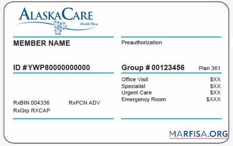 Alaska Gesundheit Versicherung Karte Design