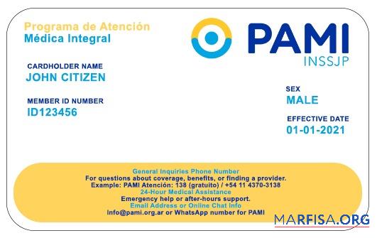 Argentinien PAMI Gesundheit Versicherung Karte Vorschau