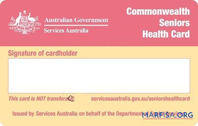 Australien Seniors Gesundheit Karte Vorlage