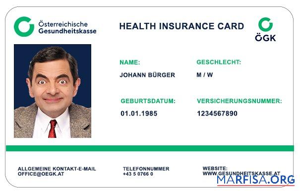 Österreich OGK Gesundheit Versicherung Karte Vorschau