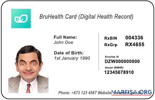 Brunei Gesundheit Versicherung Karte Mockup