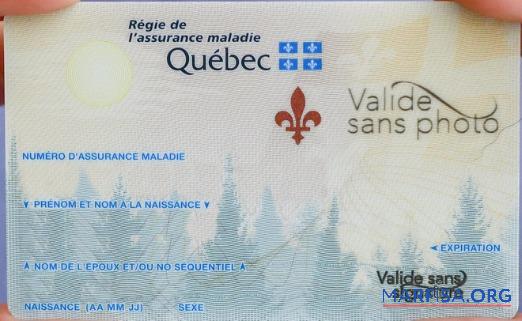 Kanada Quebec Gesundheit Versicherung Karte Design