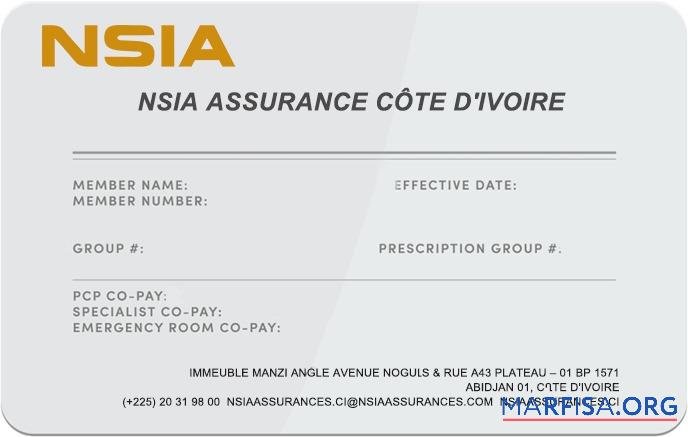 Co╠éte d'Ivoire Gesundheit Versicherung Karte Mockup
