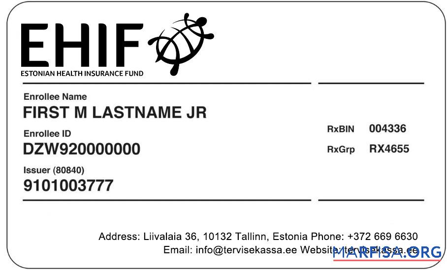Estland Gesundheit Versicherung Karte Mockup