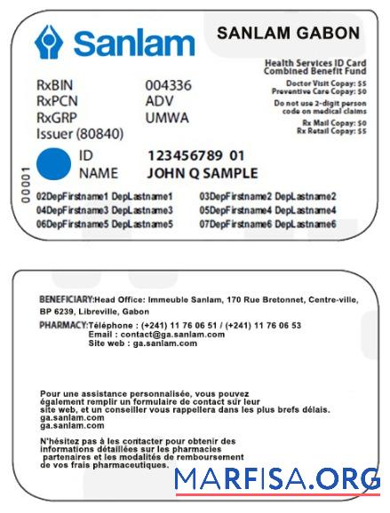 Gabun Gesundheit Versicherung Karte Design