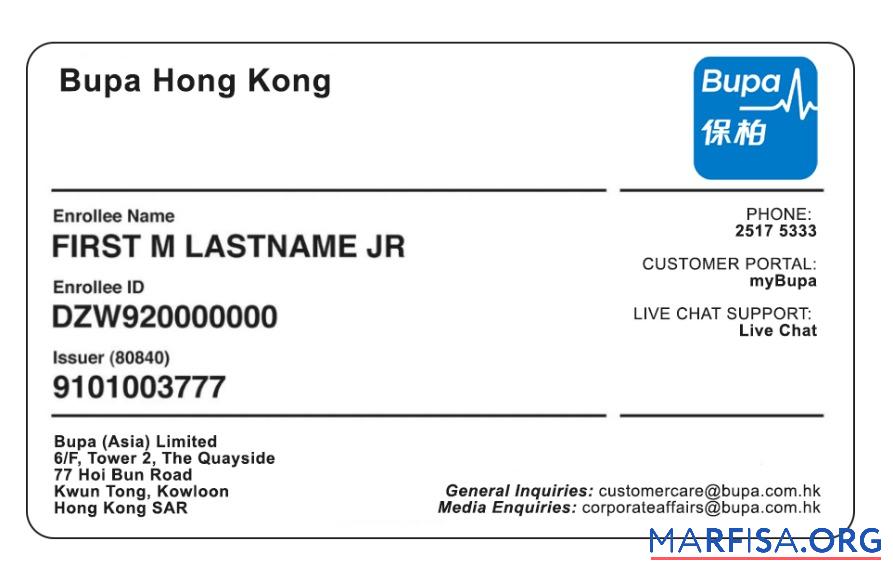 Hongkong Gesundheit Versicherung Karte Vorschau