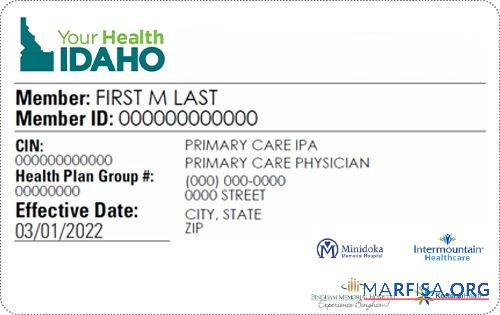 Idaho Gesundheit Versicherung Karte Probe