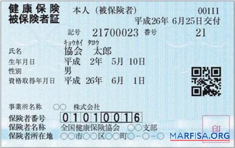 Japan Gesundheit Versicherung Karte Mockup