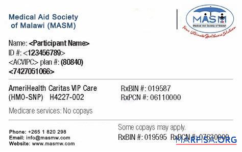 Malawi Gesundheit Versicherung Karte Design
