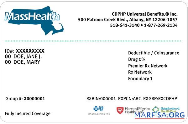 Massachusetts Gesundheit Versicherung Karte Probe
