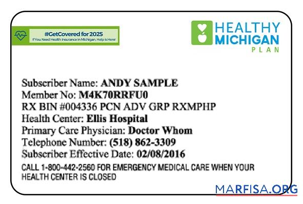 Michigan Gesundheit Versicherung Karte Mockup