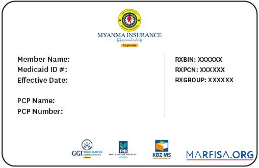 Myanmar Gesundheit Versicherung Karte Vorlage