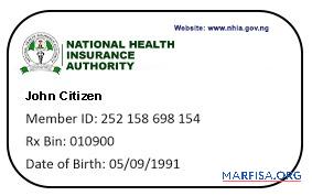 Nigeria Gesundheit Versicherung Karte Probe
