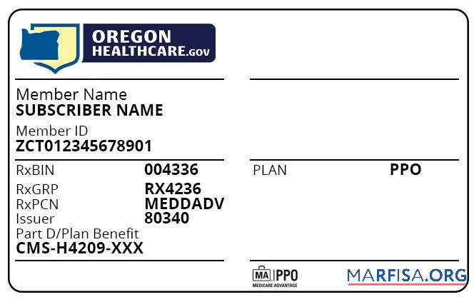 Oregon Gesundheit Versicherung Karte Probe