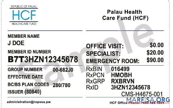 Palau Gesundheit Versicherung Karte Design