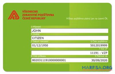 Republic of Czech Gesundheit Versicherung Karte Vorschau