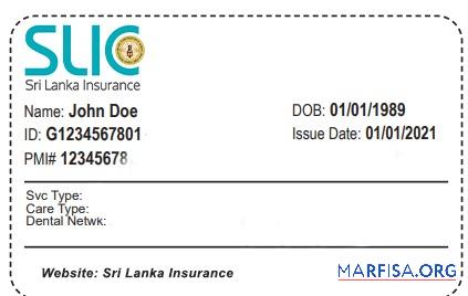 Sri Lanka Gesundheit Versicherung Karte Design