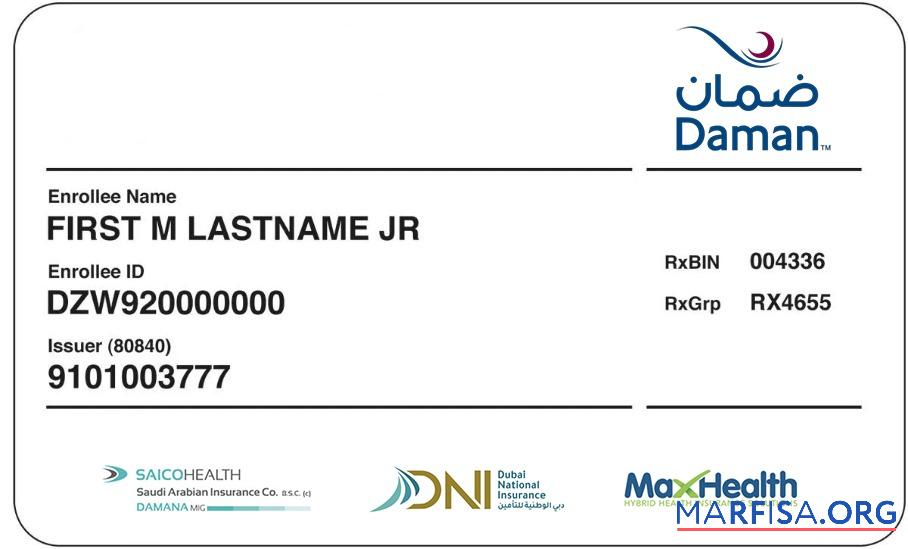 VAE Gesundheit Versicherung Karte Vorlage