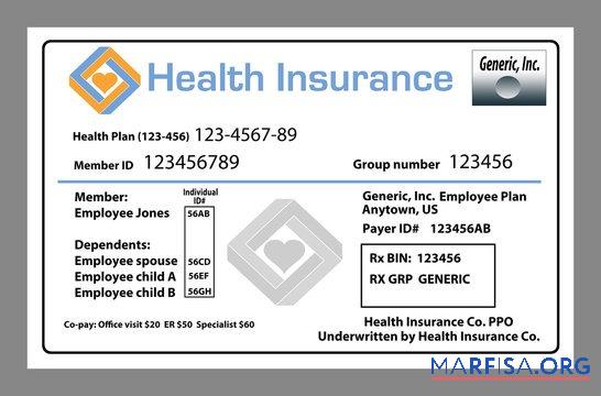 USA Gesundheit Versicherung Co. Gesundheit Versicherung Karte Mockup