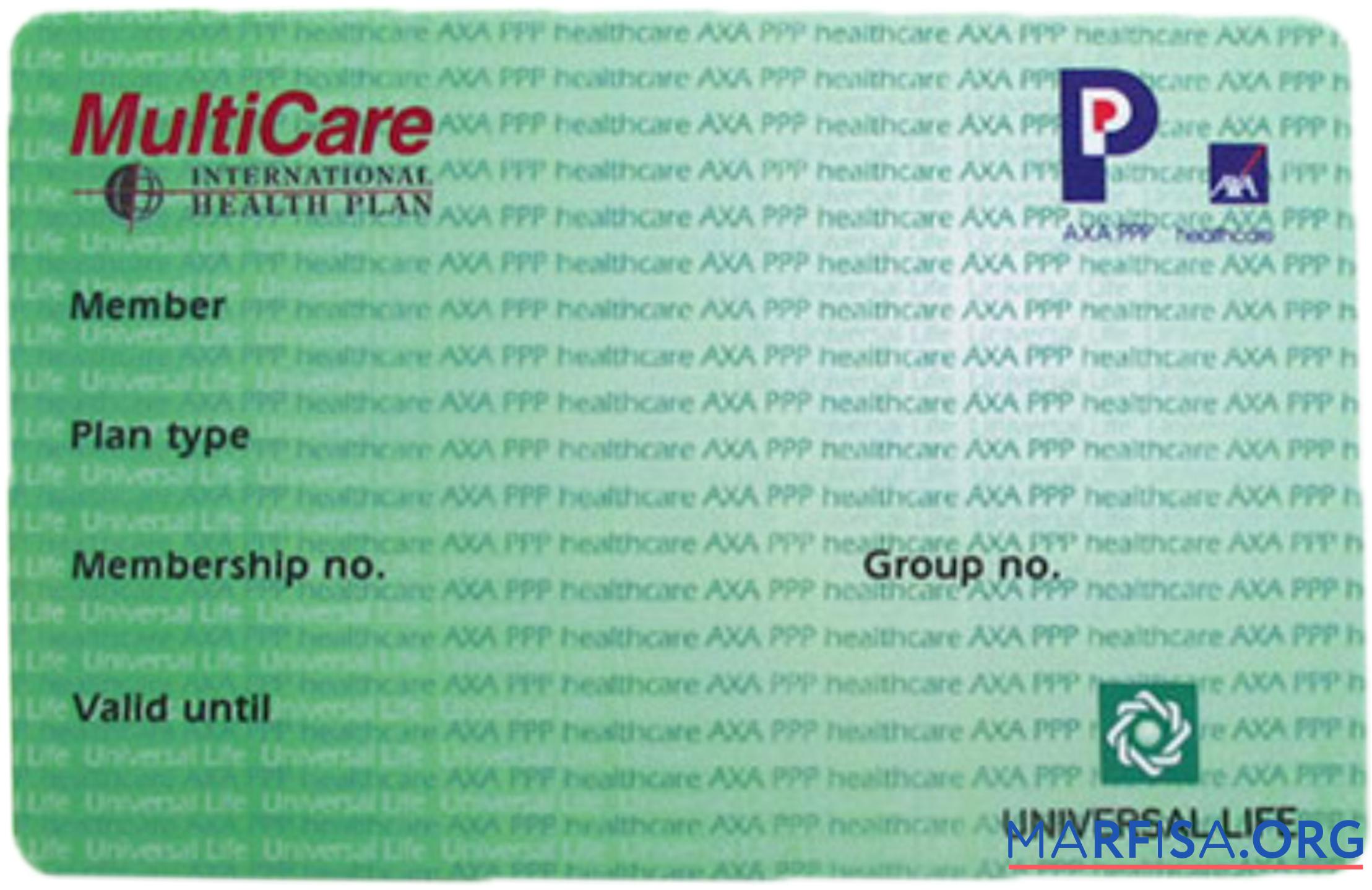 USA MultiCare international Gesundheit plan Karte Vorschau
