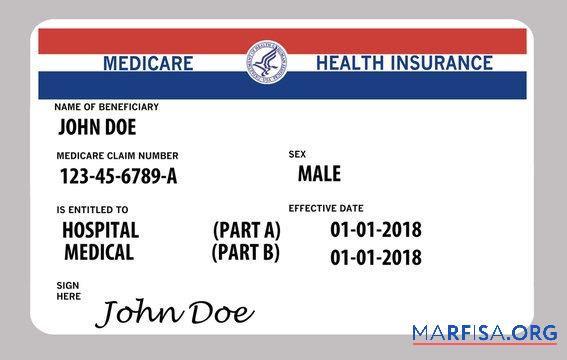 USA medicare Gesundheit Versicherung Karte Design