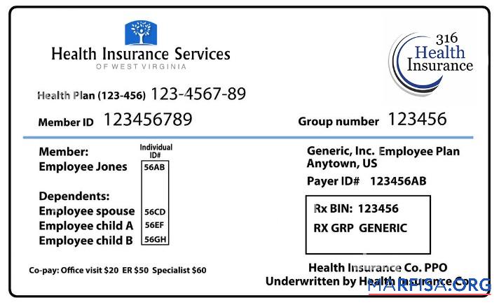 West Virginia Gesundheit Versicherung Karte Design