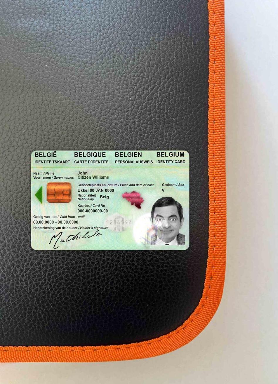 Бельгия ID фотообраз Лицевая сторона шаблон