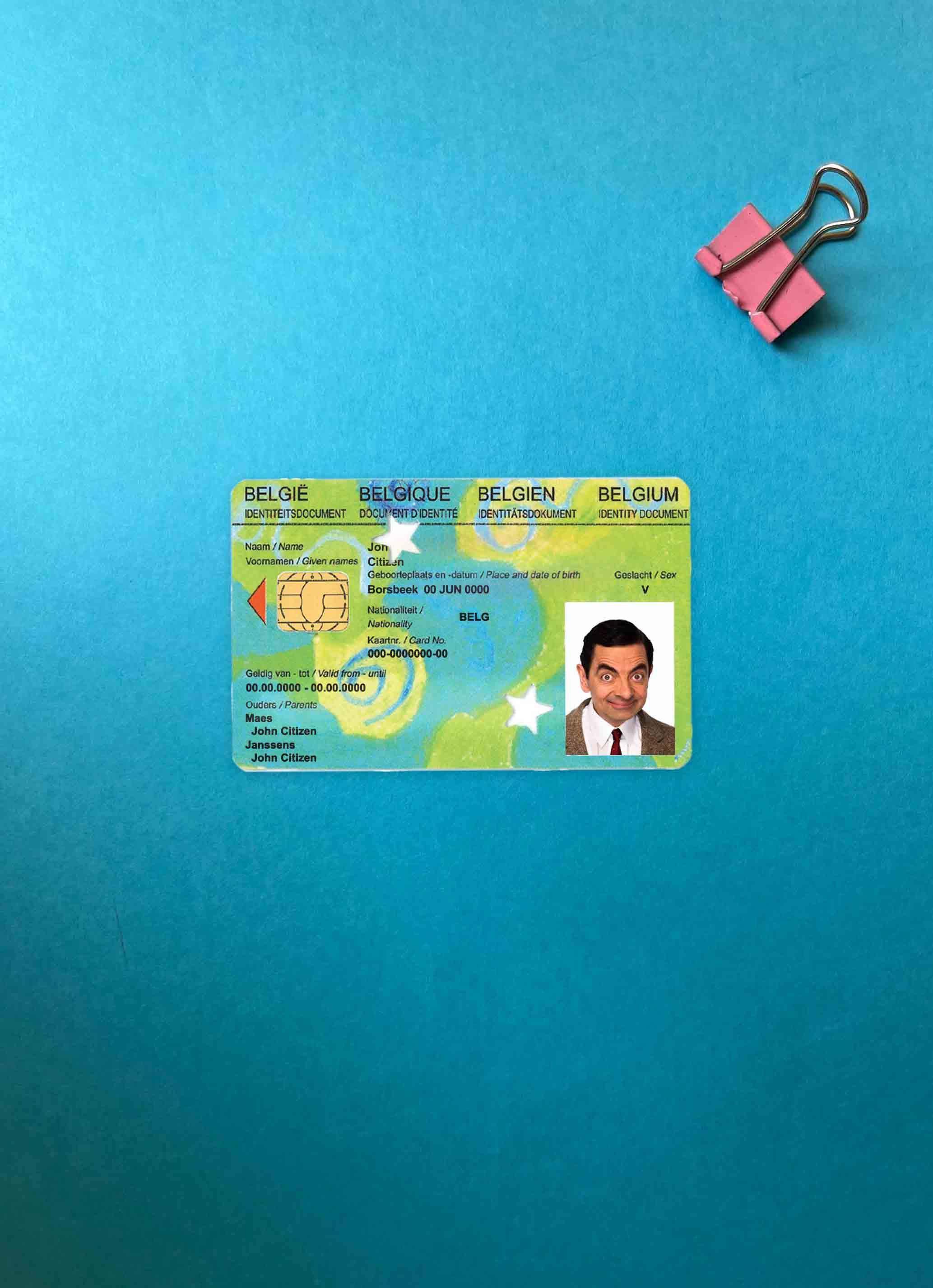Бельгия Kids ID фотообраз Лицевая сторона макет