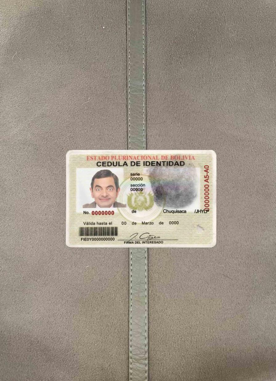 Боливия ID фотообраз Лицевая сторона образец