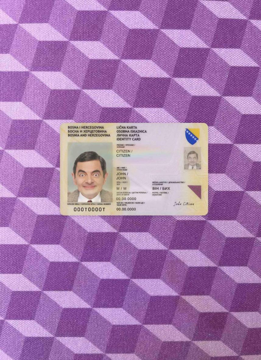 Босния и Герцеговина ID (2015 2025) фотообраз Лицевая сторона шаблон