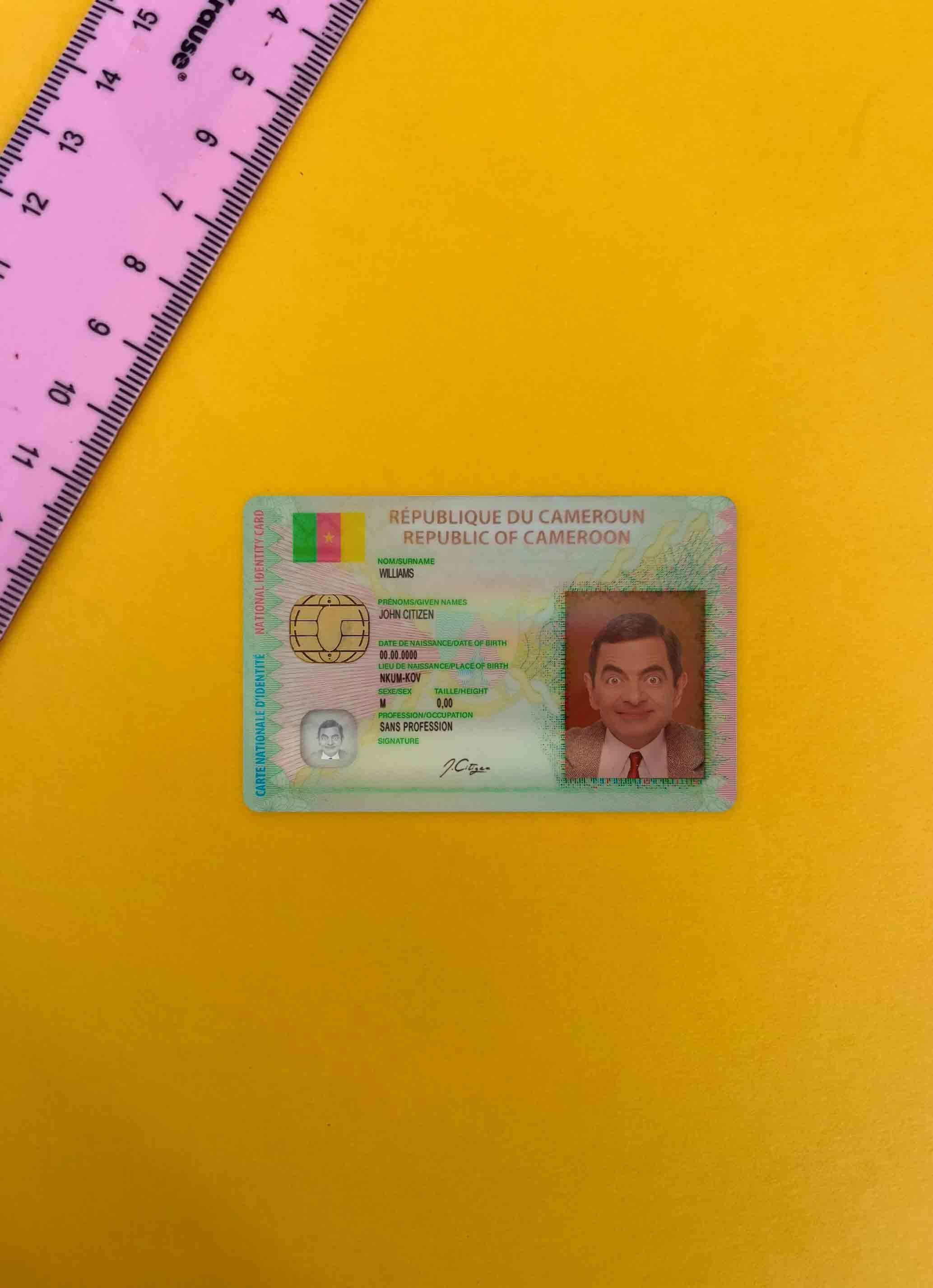Камерун ID фотообраз Лицевая сторона шаблон