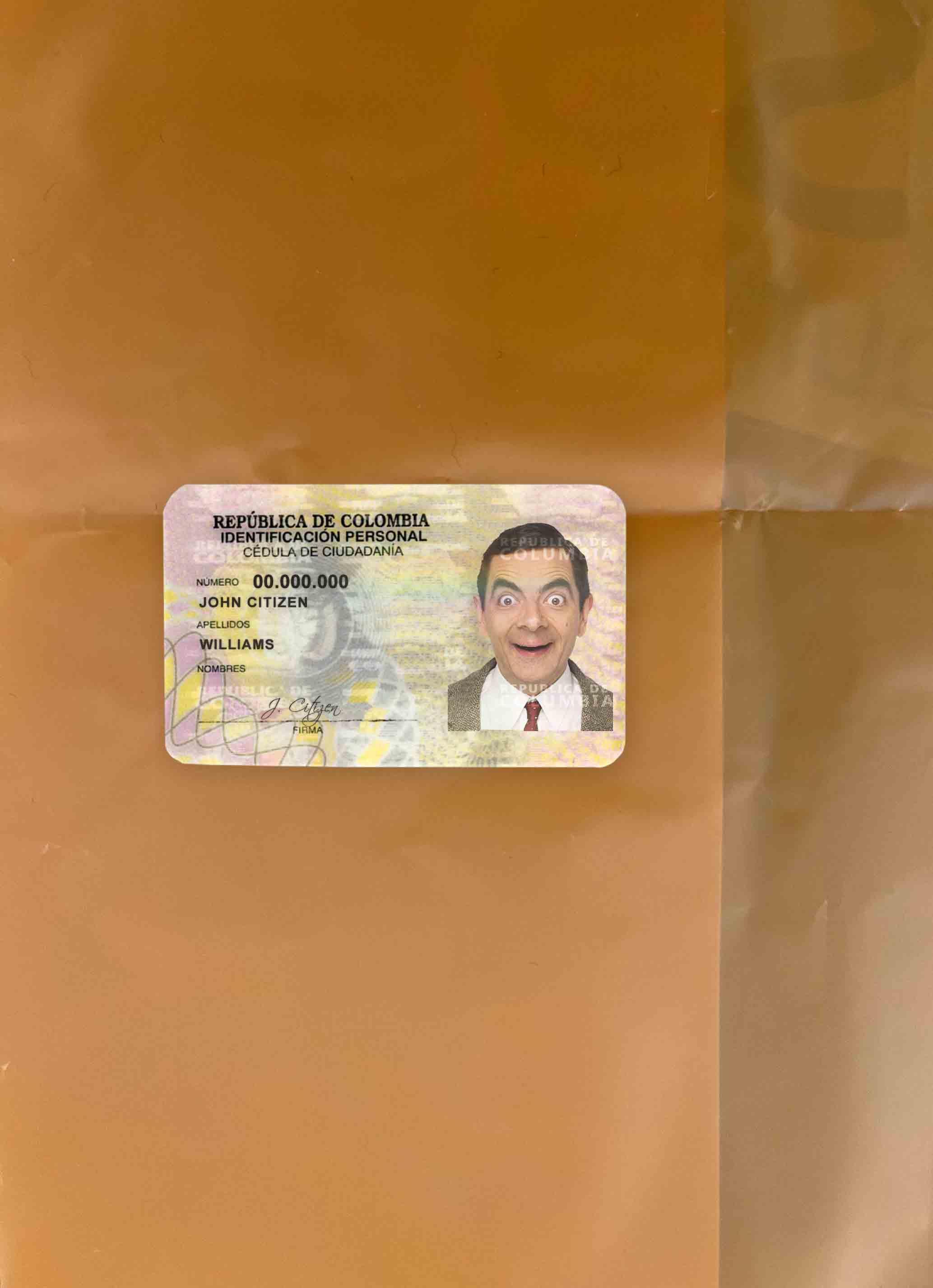 Колумбия ID (2010 ΓÇô 2020) фотообраз Лицевая сторона макет