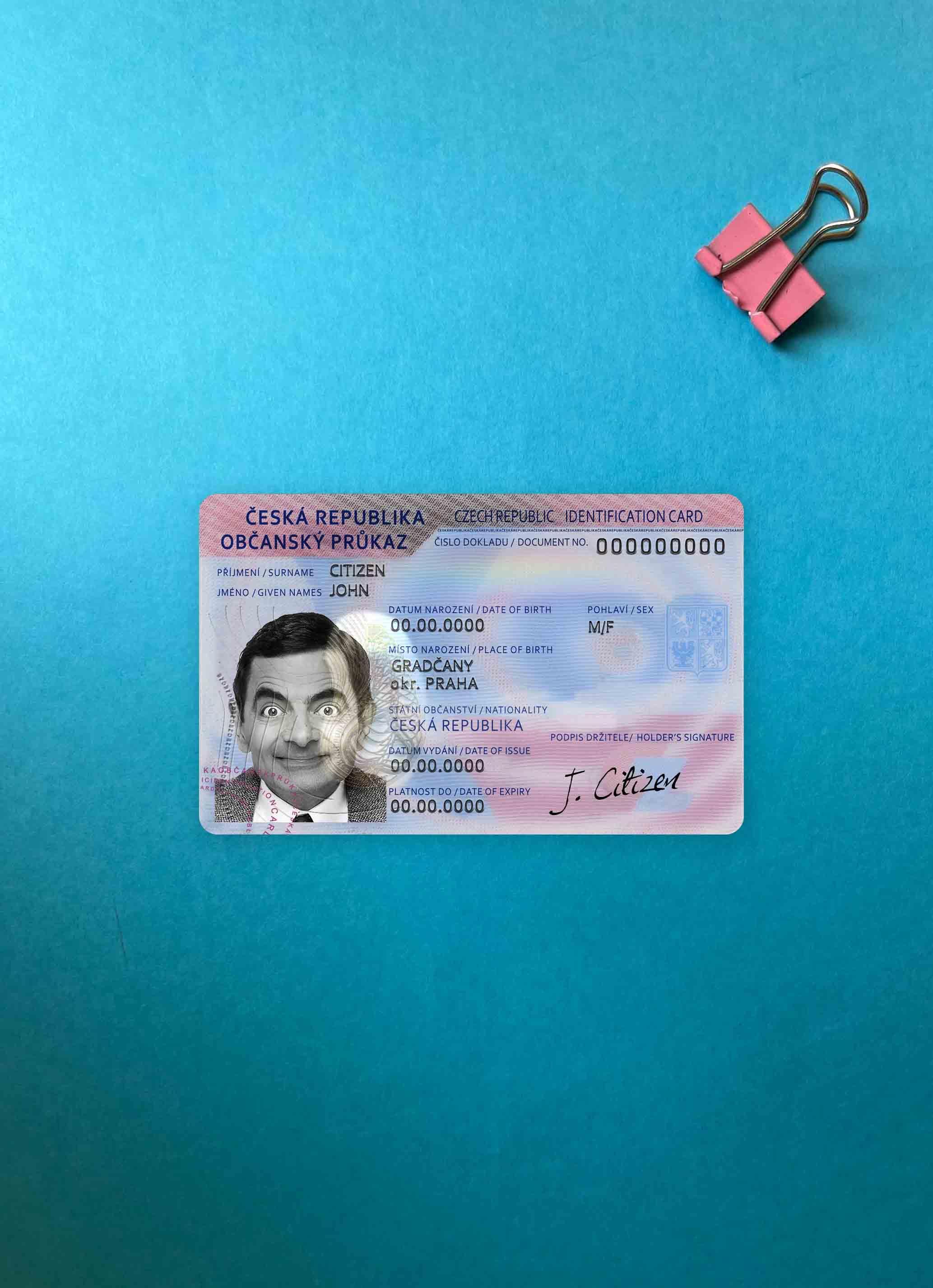 Чехия ID фотообраз Лицевая сторона макет