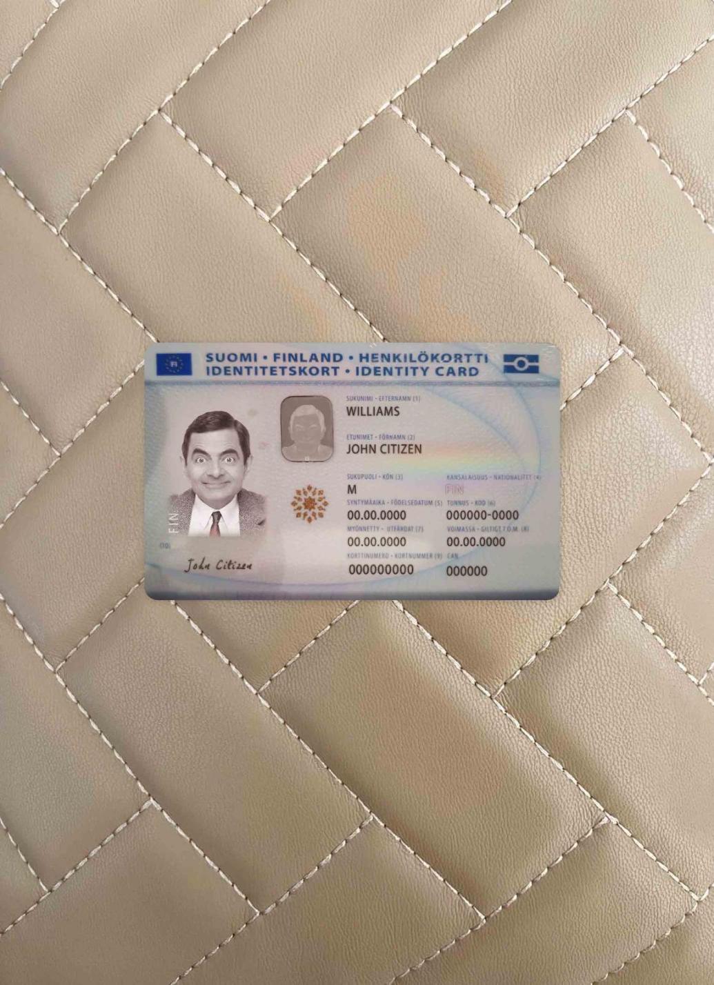 Финляндия ID фотообраз Лицевая сторона шаблон